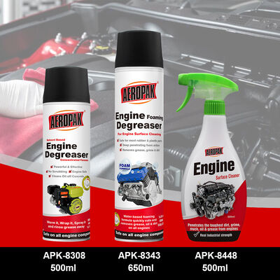 Aeropak 500ml Bottle Car Care Engine Cleaning Spray Degreaser Quickly Clean Dry Unscented for Oil Sludge Carbon Deposits Removal