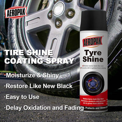 Aeropak 500ml Aerosol Customized Car Care Tire Brightener & Shine Wax Blackening Spray Model APK-8309 3-Year Expiration