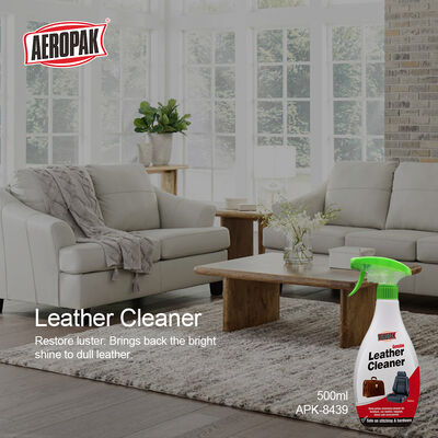 Aeropak 500ml Mild Formula Deep Cleaning and Restoration Genuine Leather Cleaner Spray for Car Leather Seat and Home Care