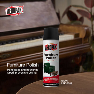 Aeropak 500ml Eco-Friendly Aerosol Spray Furniture Polish Wax High Active Content for Wood Anti-Dry Crack Scratch Protection