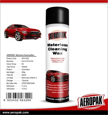 Aeropak 500ml Waterless Cleaning Wax for Car