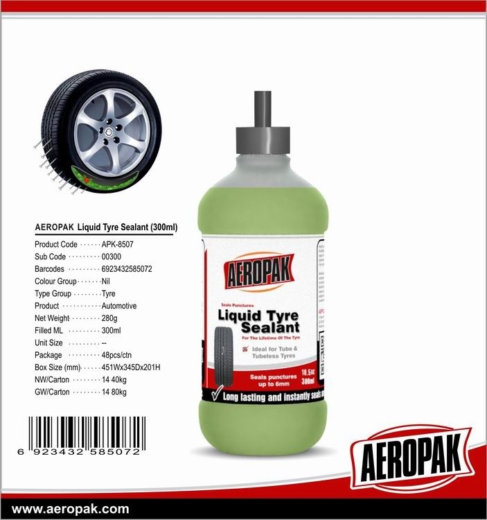 300ml Safe Aeropak Liquid Tyre Sealant Scooter Motorcycle Emergency Tyre Repair