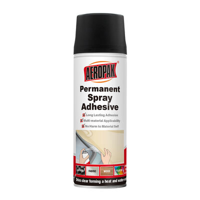 Aeropak 200 ml Aérosol adhésif permanent transparent spécifique au tissu Spray couverture à haute pulvérisation pour les adhésifs de scellants
